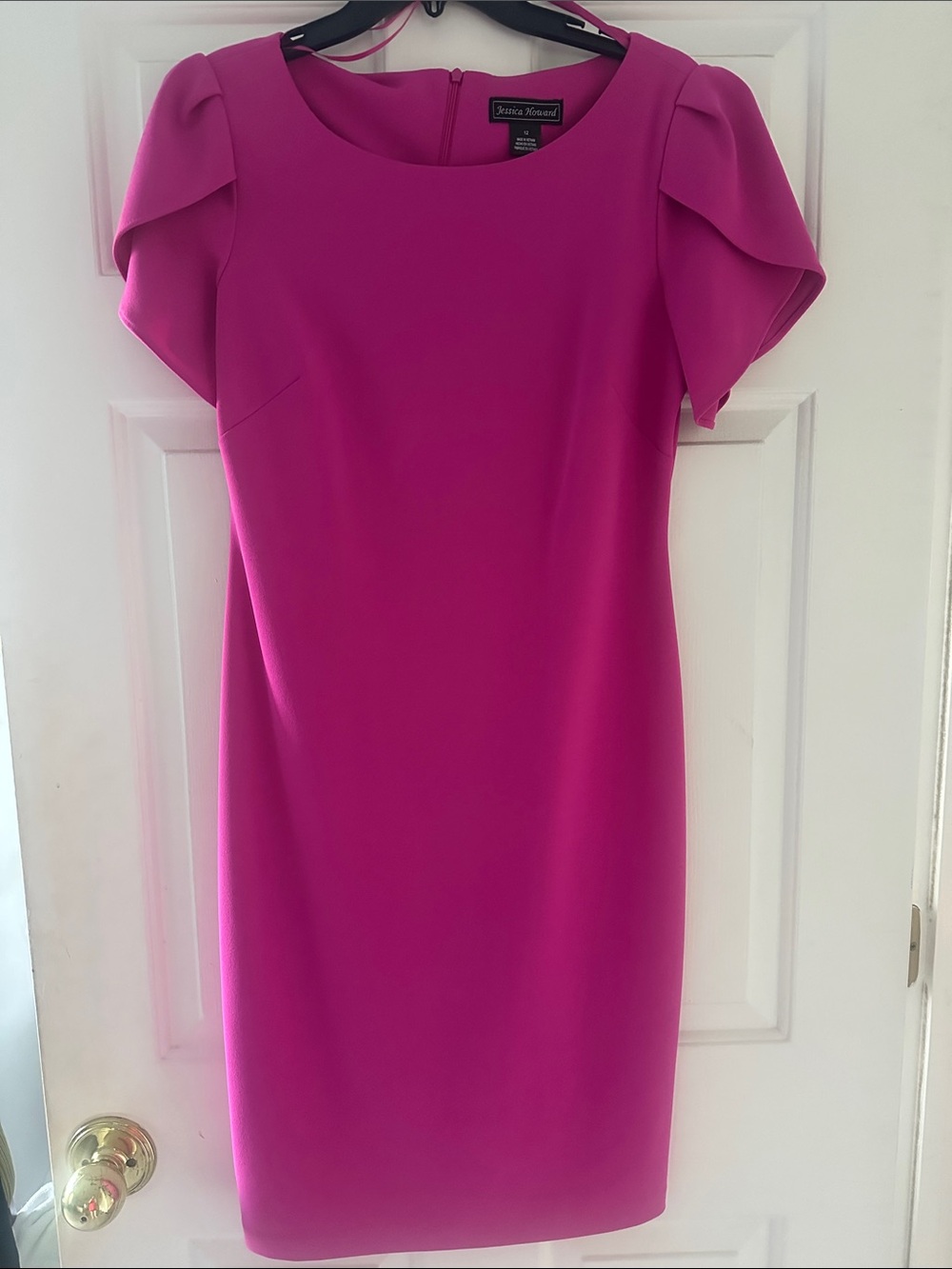 Jessica Howard Hot Pink Midi Sheath Dress